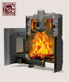 Печь для бани из нерж.сталь РУСЬ-СЕТКА-12 Л Панорама + дверка 16"/обрамления Теплодар