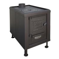 Отопительная печь Стокер "Садовая  ПО-150-ЧП" с плитой, Ермак