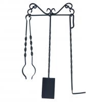 Набор для камина настенный 3 предмета (ковка, цвет бронза) М