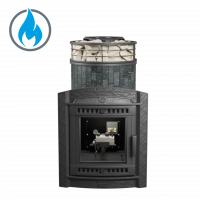 Печь чугунная "Атмосфера L" Пироксенит ламель+сетка с газовой горелкой ПроМеталл