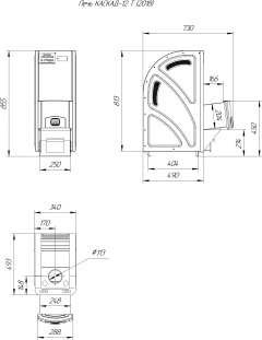 Печь для бани из нерж.сталь КАСКАД-12Т (2018)  Теплодар