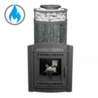 Печь чугунная "Атмосфера XL" Пироксенит ламель+сетка с газовой горелкой ПроМеталл