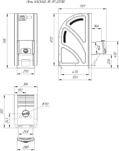 Печь для бани из нерж.сталь КАСКАД-18 ЛП (2018)  Теплодар