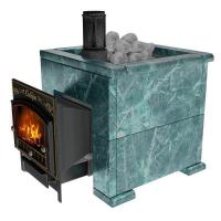 Печь для бани Сибирь 25 М, чугун + сталь, в облицовке змеевик