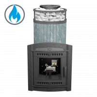 Печь чугунная "Атмосфера XL" Талькохлорит ламель+сетка с газовой горелкой ПроМеталл