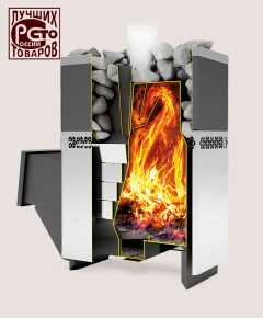 Печь для бани из нерж.сталь РУСЬ-18 ЛНЗП Профи  Теплодар