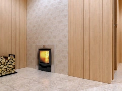 Печь для бани из нерж.сталь РУСЬ-СЕТКА-12 Л Панорама + дверка 16"/обрамления Теплодар