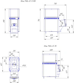 Печь для бани из нерж.сталь РУСЬ-12 Л  Теплодар