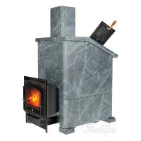 Печь для бани Сибирь 25 М ЗК, чугун + сталь, в облицовке талькомагнезит