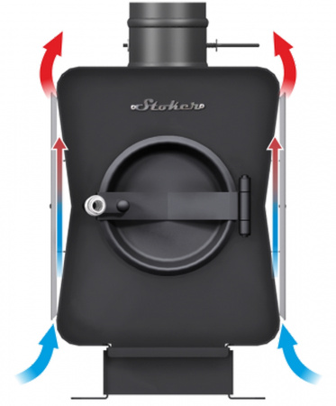 Отопительная печь Стокер "Садовая 100-ОВ" с плитой, Ермак