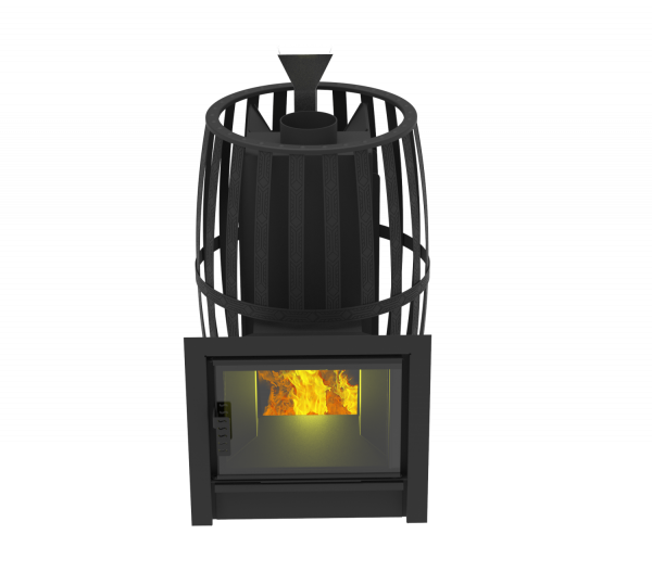 Печь для бани Флагман 18, закрытая каменка, сетка