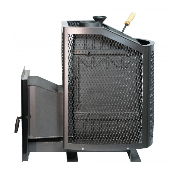 Печь банная чугунная АМУР-20 со стеклом, с закрытой каменкой (Сибирь)