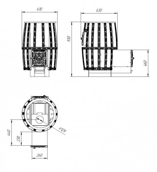 Печь для бани Витязь 18 Закрытая каменка, ДТ-4, 6-8 мм