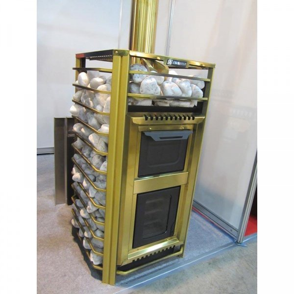 Печь для бани «Ермак 24 Сетка-Люкс (GOLD)», Нерж-5мм 304 INOX