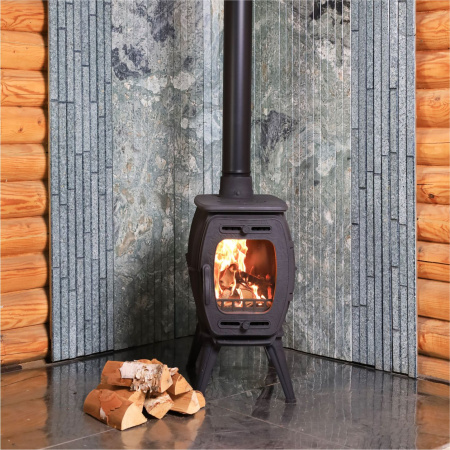 Печь- камин чугунный с плитой "Бахта-II "  ПроМеталл