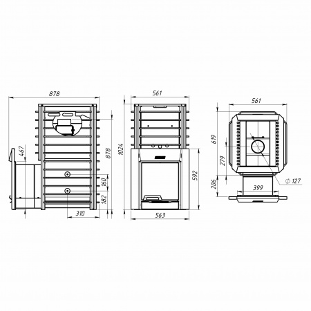 Печь банная Ермак 36 Сетка - Стандарт ( сталь 8,0 мм )