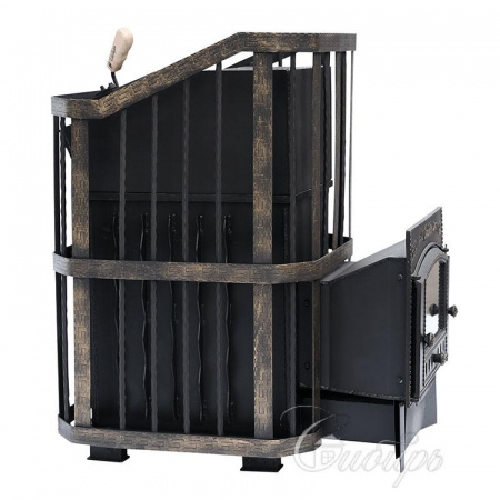 Печь для бани Сибирь 25 М ЗК, чугун + сталь, сетка