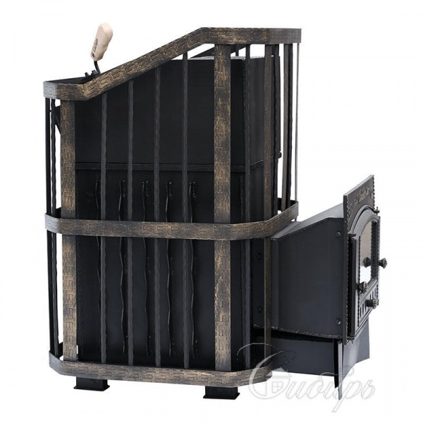 Печь для бани Сибирь 25 М ЗК, чугун + сталь, сетка