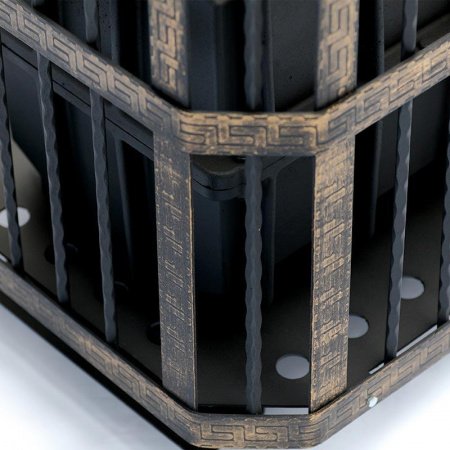 Печь для бани чугунная Сибирь 32, каминная дверца, кованная сетка