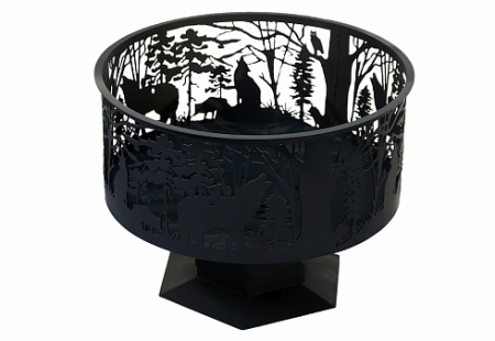 Костровая чаша "Природа" на подставке с зольным ящиком Сибирь