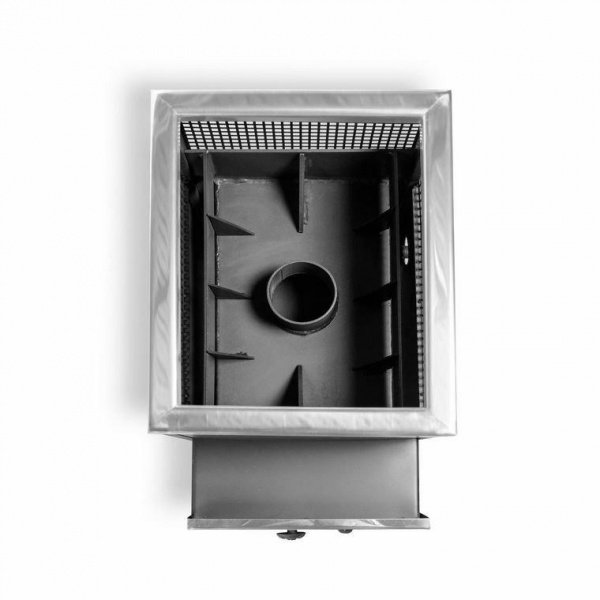 Печь для бани Радуга 30 8 мм дверца со стеклом, с теплообменником