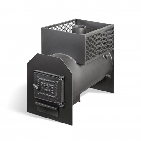 Печь банная из трубы, 6 мм Радуга 26 с теплообменником универсальным из нерж. стали