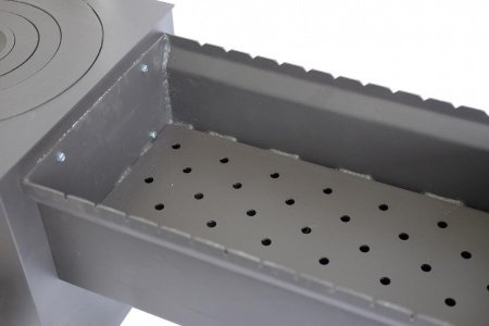 Казан-мангал Сибирь с откидной крышкой и зольником, труба и зонт отдельно, 115 мм