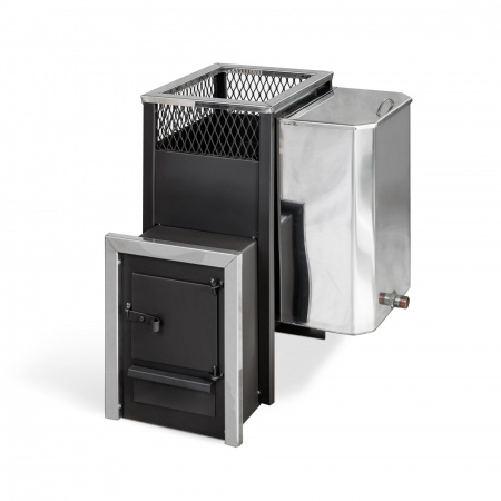 Печь для бани Радуга ПБ 10 с навесным баком 30 л,  слева в комплекте