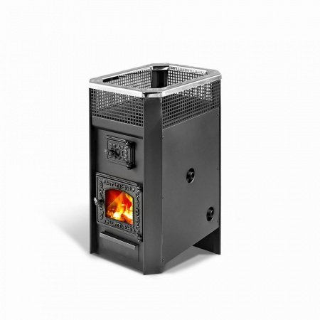 Печь для бани Радуга 11, 6 мм, дверца со стеклом, с теплообменником