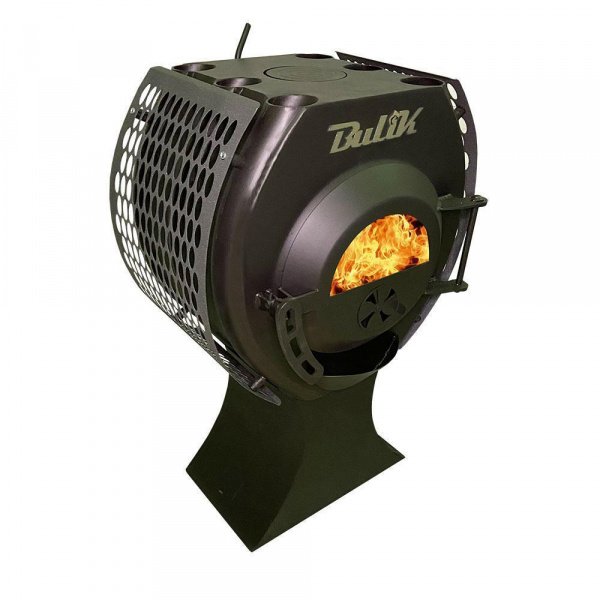 Печь «Bulyk-100 Плюс» отопительно-варочная, со стеклом и экранами