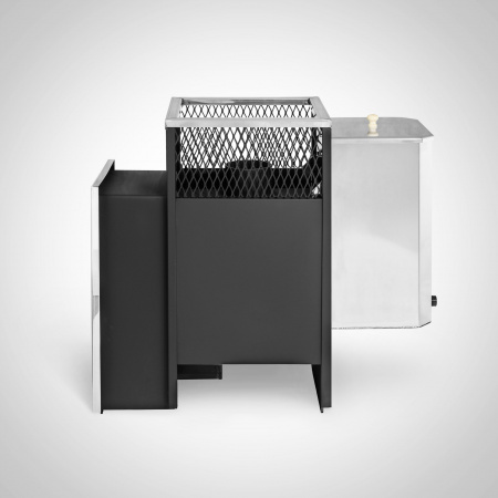 Печка для бани Радуга 14, 6 мм, под навесной бак 30 л из нержавейки, сзади