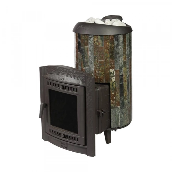 Печь чугунная "Атмосфера XL" в ламелях "Жадеит" ПроМеталл