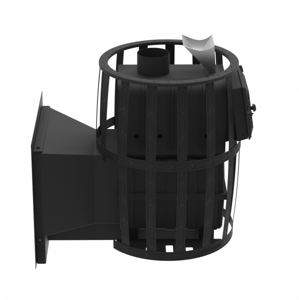 Чугунная печь для бани Воевода-Флагман 20, c закрытой каменкой, сетка