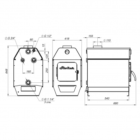 Котел отопительный Stoker (Стокер) АОТВ 12 Ермак