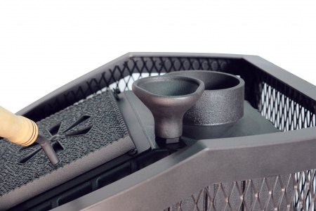 Печь банная чугунная АМУР-20 со стеклом, с закрытой каменкой (Сибирь)