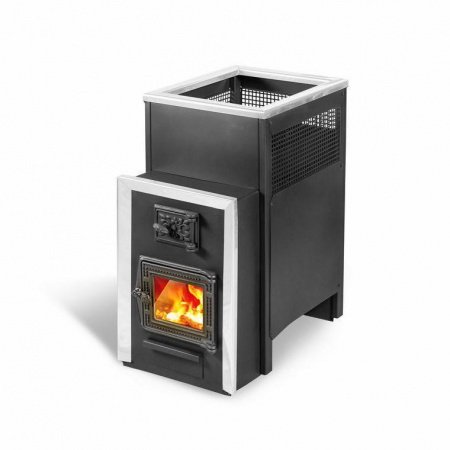 Печь для бани Радуга 30 8 мм дверца со стеклом, под навесной бак  60 л сзади (отдельно)