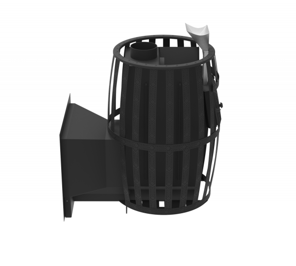 Печь для бани Флагман 18, закрытая каменка, сетка