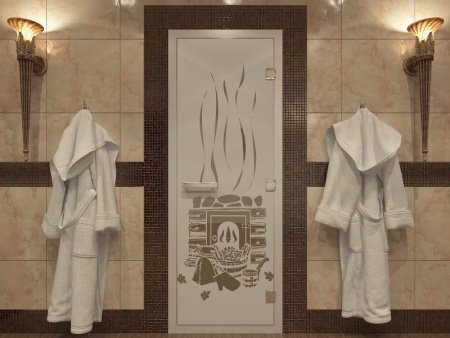 Дверь в Хамамм «Банька» бронза матовая 1900х700