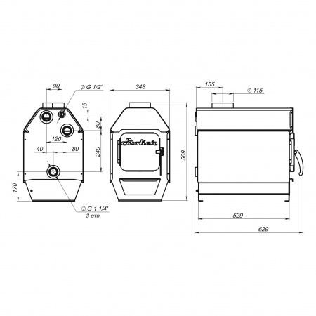 Котел отопительный Stoker (Стокер) АОТВ 8 Ермак