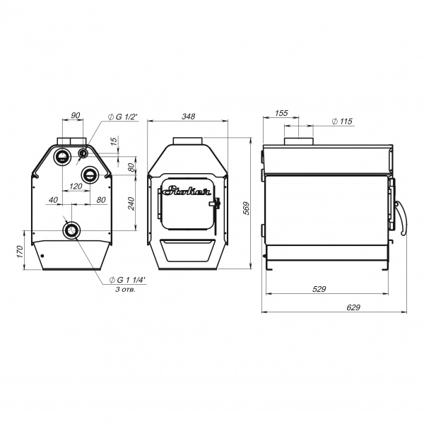 Котел отопительный Stoker (Стокер) АОТВ 8 Ермак