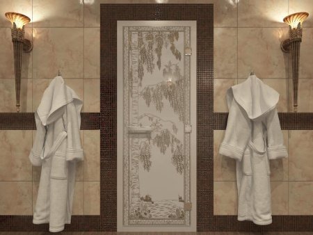 Дверь в Хамамм «Березка» бронза матовая 1900х700