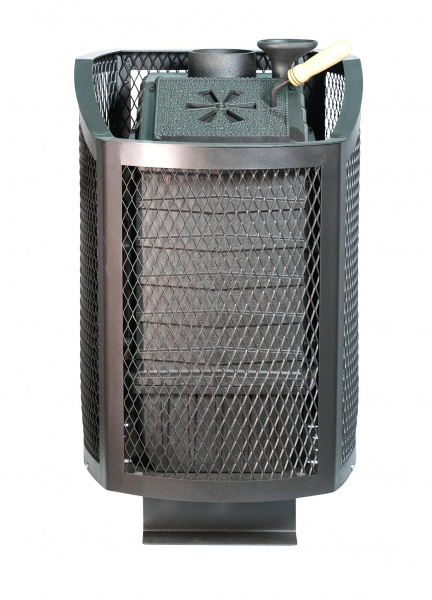 Печь банная чугунная АМУР-20 со стеклом, с закрытой каменкой (Сибирь)