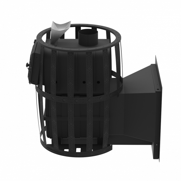 Чугунная печь для бани Воевода-Флагман 20, c закрытой каменкой, сетка