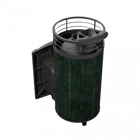 Печь чугунная "Атмосфера XL" Верде Гватемала ламель+сетка с газовой горелкой ПроМеталл