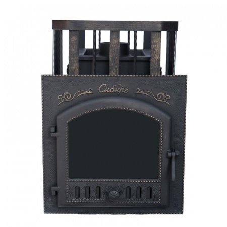 Печь для бани Сибирь 25 П, чугун + сталь, сетка