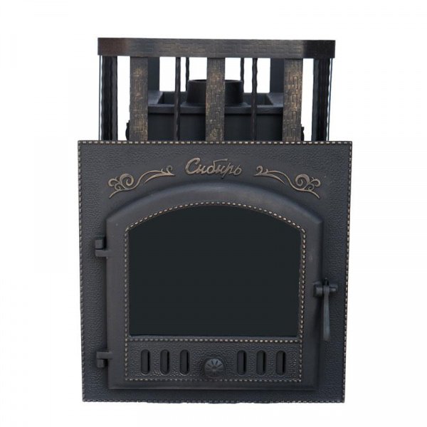 Печь для бани Сибирь 25 П, чугун + сталь, сетка