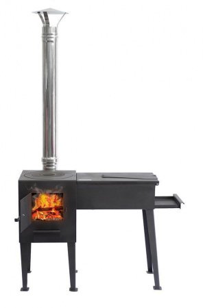 Казан-мангал Сибирь с откидной крышкой и зольником, труба и зонт отдельно, 115 мм