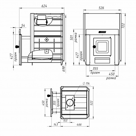 Печь банная Ермак 20 Сетка  Классика ( сталь 6,0 мм )