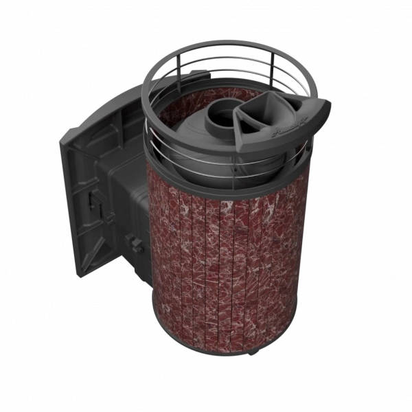 Печь чугунная "Атмосфера L" Россо Леванто ламель+сетка с газовой горелкой ПроМеталл