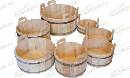 Шайка 30 л (высота 24см, диаметр 42см) кедр